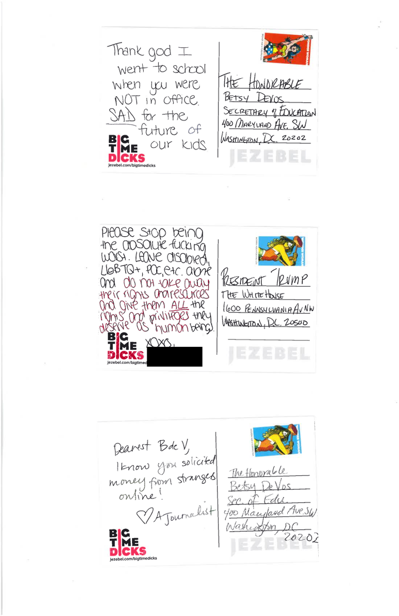 Illustration for article titled POST CARDS TO BIG TIME DICKS